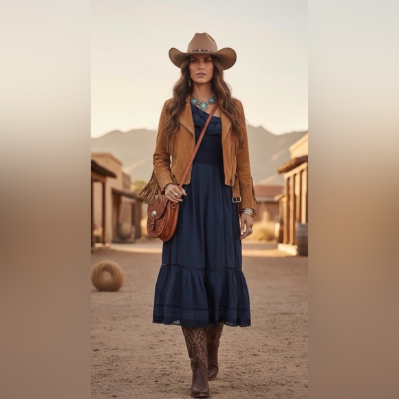 Anthropologie Velvet by Graham & Spencer One-Shoulder Lace Midi Dress Small blue - Picture 2 of 12